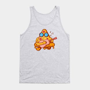 Cool Pizza Playing Guitar Tank Top